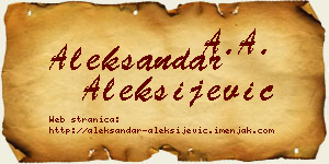 Aleksandar Aleksijević vizit kartica